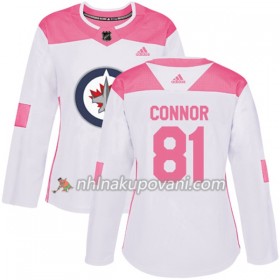 Winnipeg Jets Dresy Kyle Connor 81 Bílá 2017-2018 Adidas Růžová Fashion Authentic - Dámské